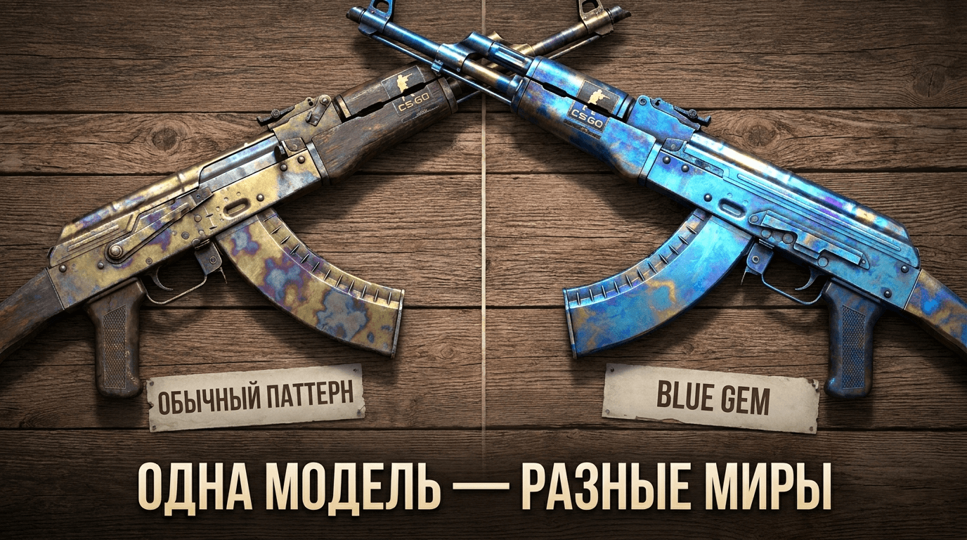 сравнение двух AK-47 Case Hardened