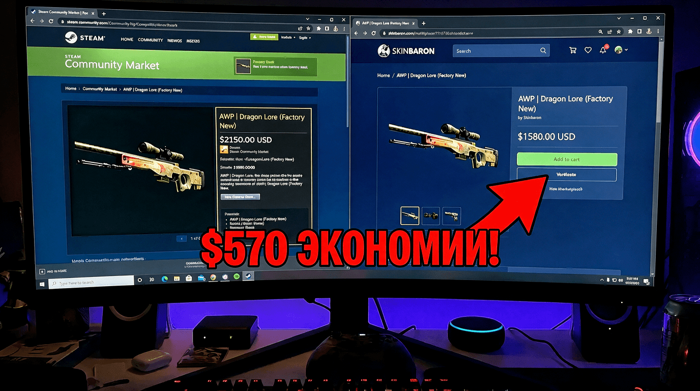 Экономия в покупке скина КС2